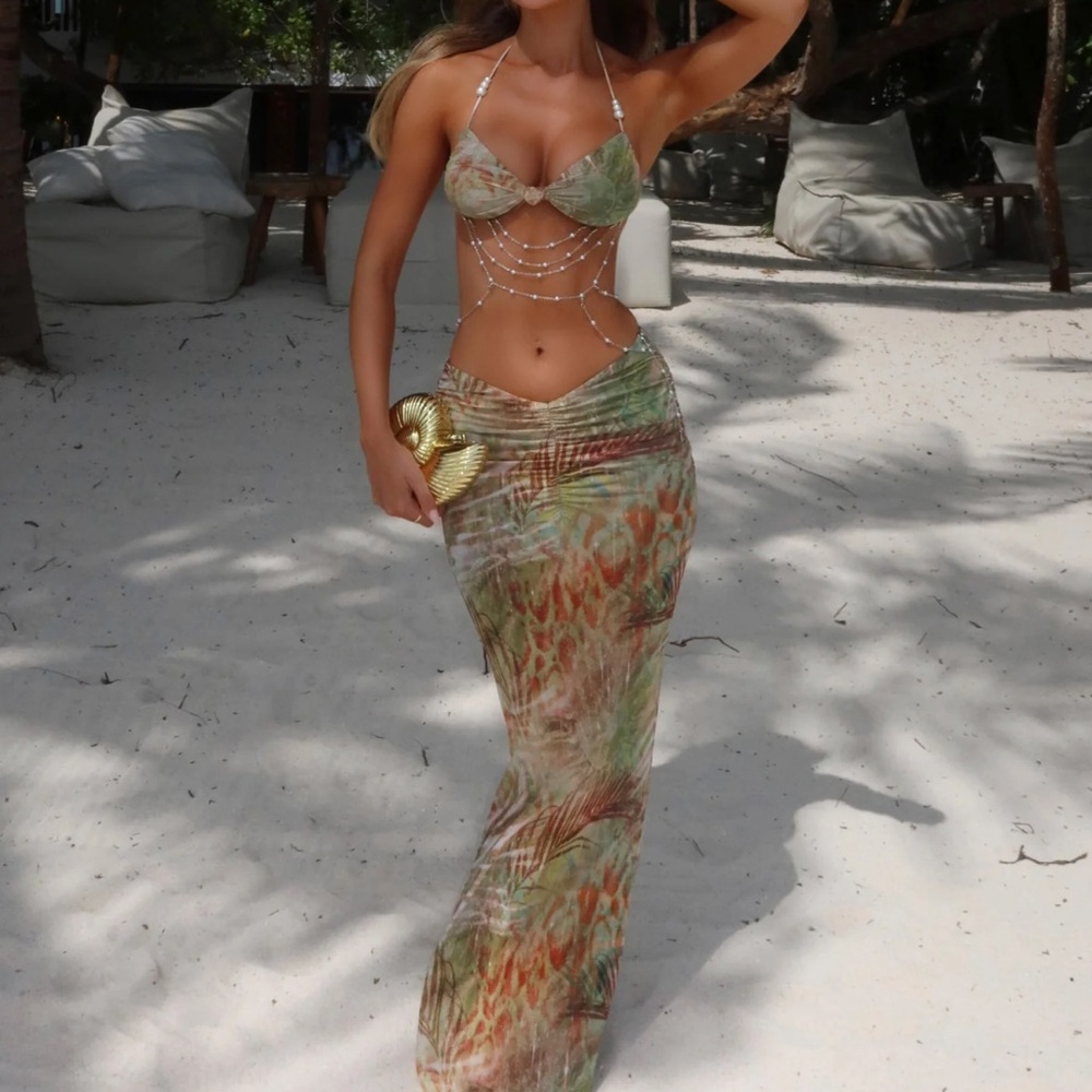 Elegant Multicolor Maxi Dress